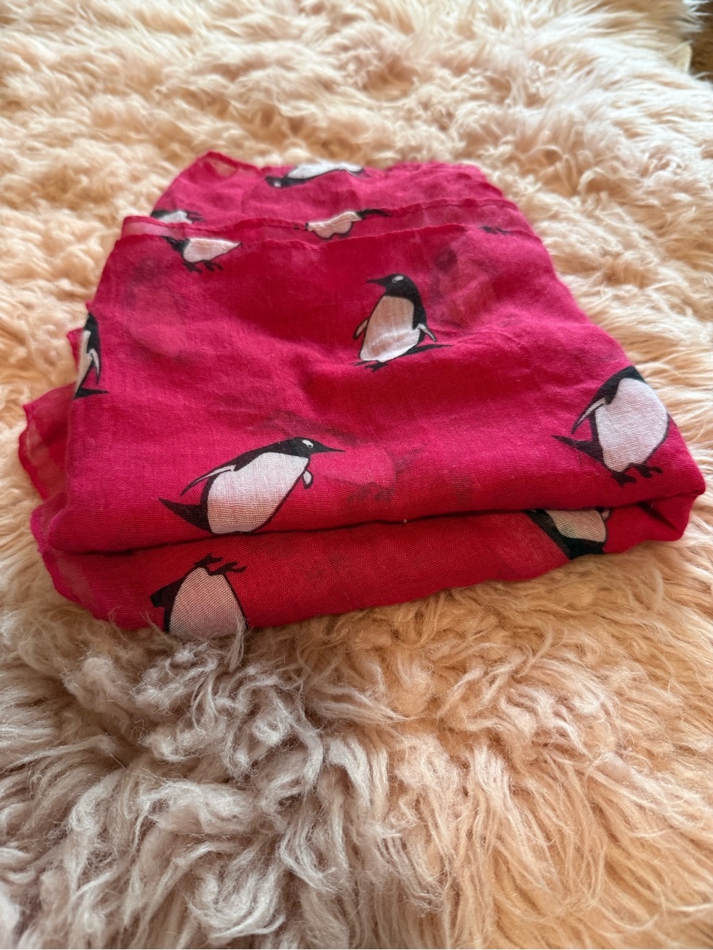 Hot Pink Penguin Scarf / Head Wrap from South Africa